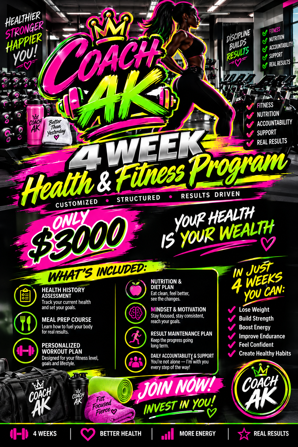4 Week Fittness Program w/ COACH AK